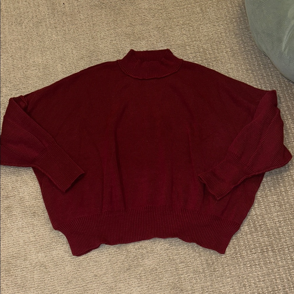 Zenana Outfitters Deep Red Turtleneck Sweater